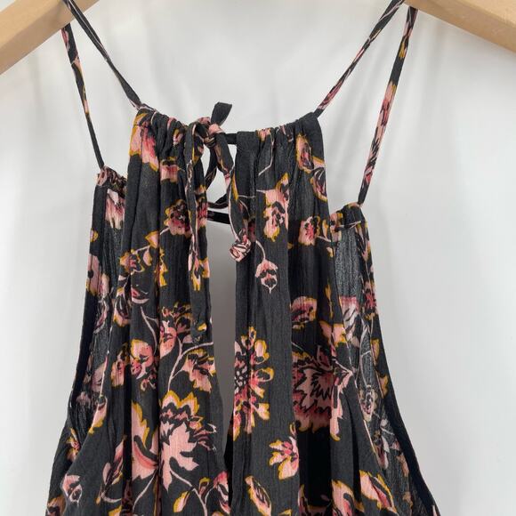 AEROPOSTALE Romper Size Extra Small Jumper Floral Keyhole Pockets Tie Back - Picture 4 of 11